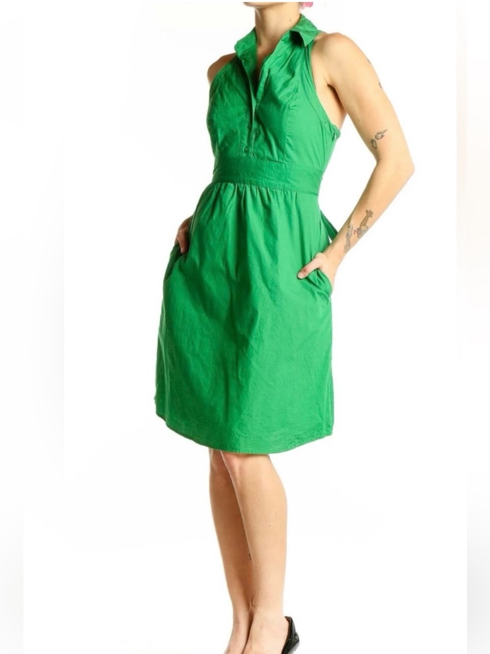 NWT ANTHROPOLOGIE  MAEVE “ Fountain Of Youth” Dress in Kelly Green.Size 8